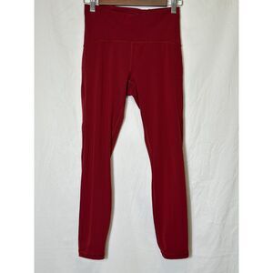 Lululemon Wunder Train High Rise Tights 25" Mesh Side Panel Size 6 Brick Red
